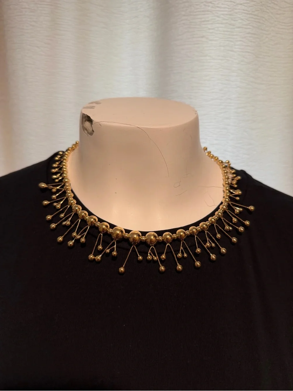 Vintage Gold Drop Bead Necklace